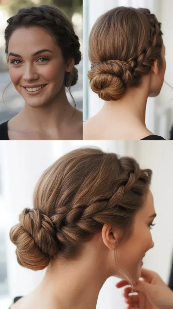 Low Braided Bun Updo