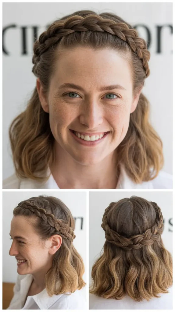Braided Crown Half Up