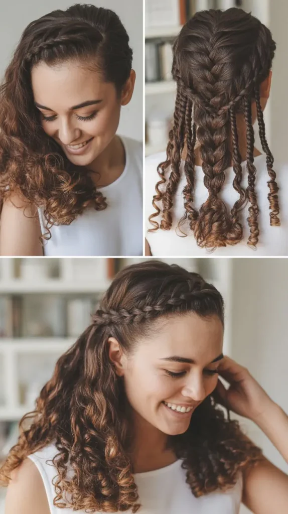 Waterfall Braid with Bouncing Curls