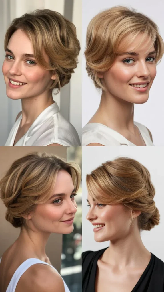  Soft Layered Updo for Short Hair