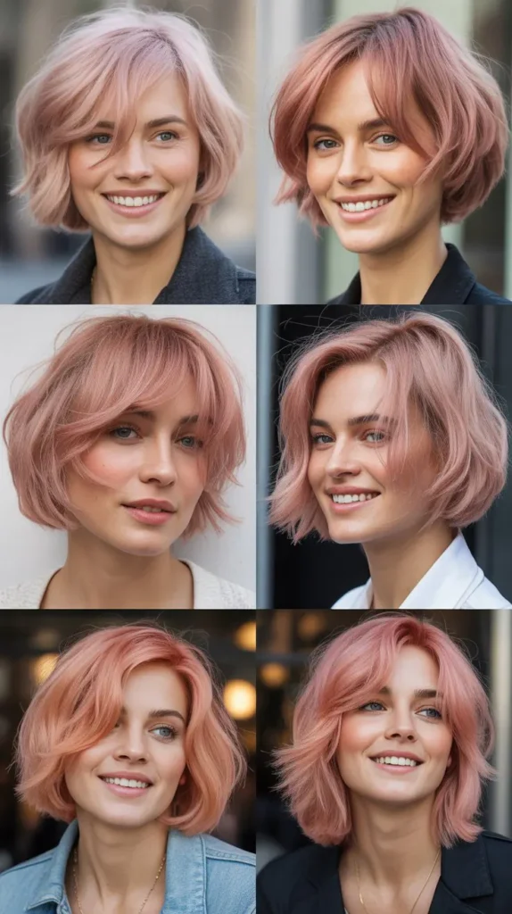 Pink Textured Bob with Layers