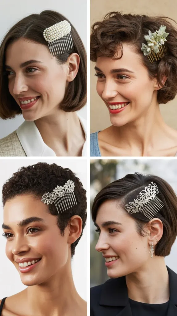 Short Hair with Decorative Comb