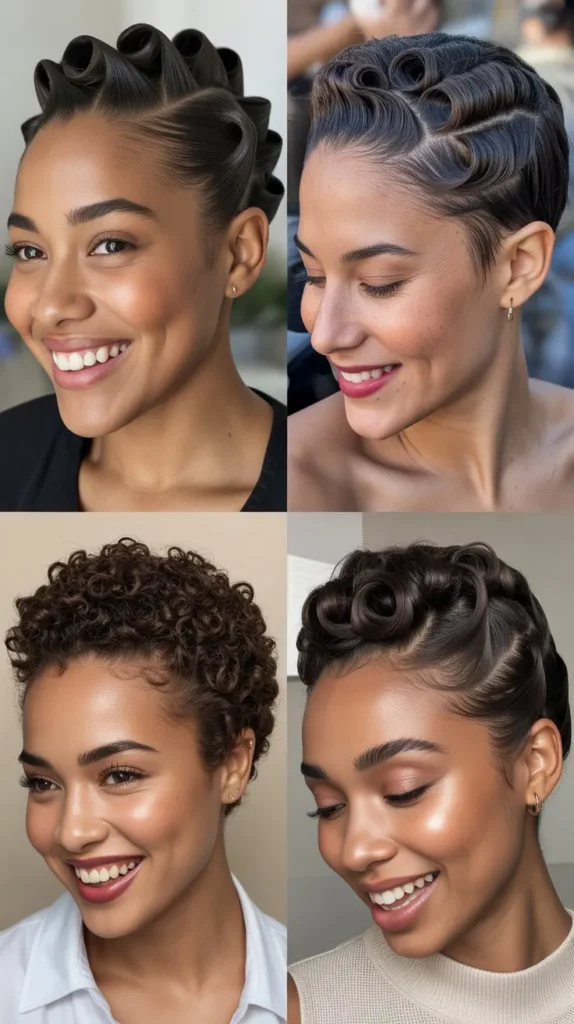 Short Hair Rolled Updo