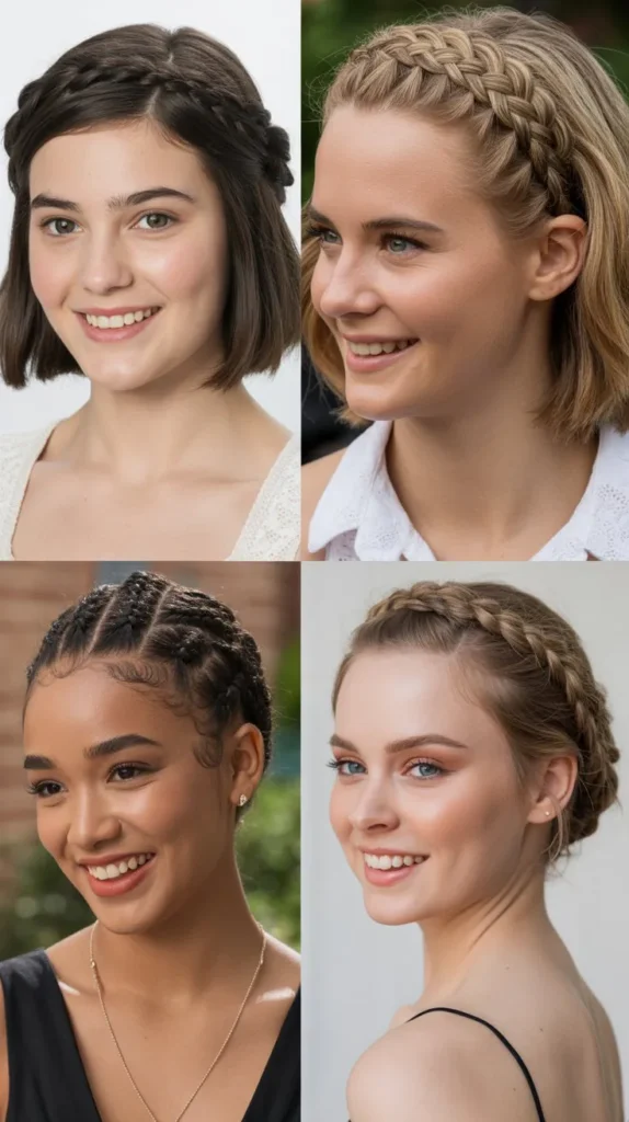 Braided Crown for Short Hair