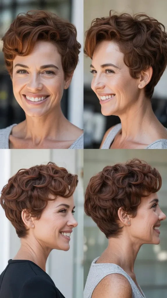 Curled Pixie with Volume