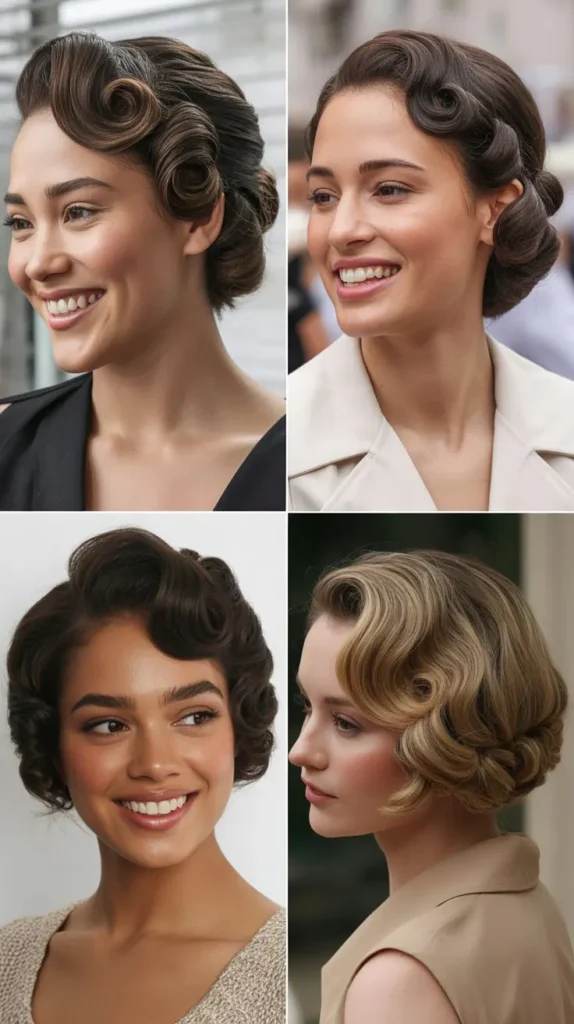 Curled Pinned Bob Updo