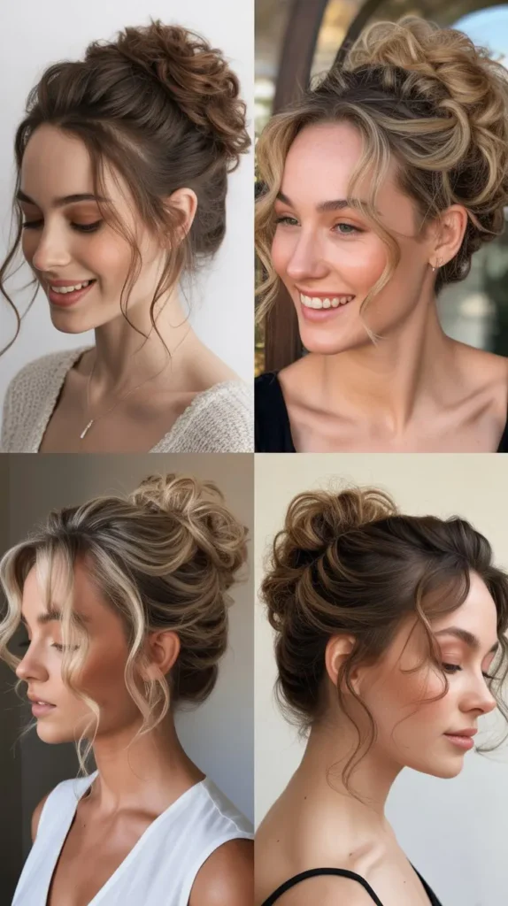 Romantic Curled Bun for Short Hair