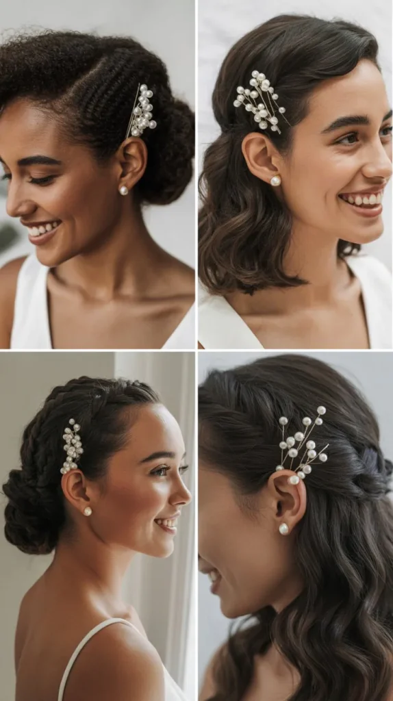 Pearl Pin Bridal Hairstyle