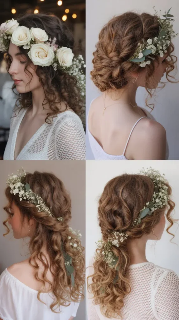 Curly Flower Crown Style