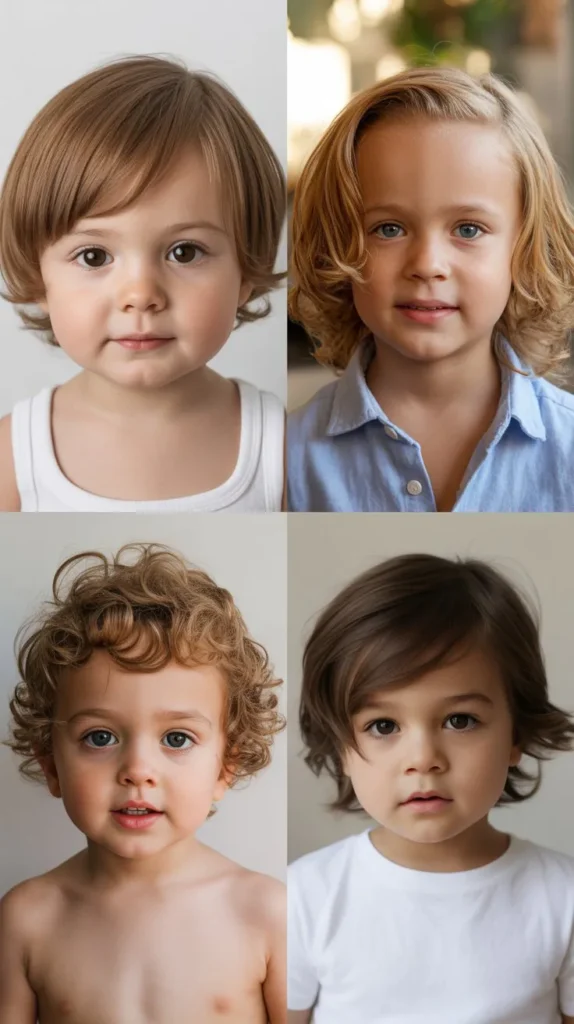 Toddler Boy Long Hair with Curtain Style