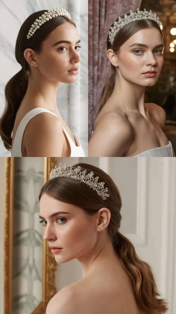 The Sleek Ponytail with Statement Tiara