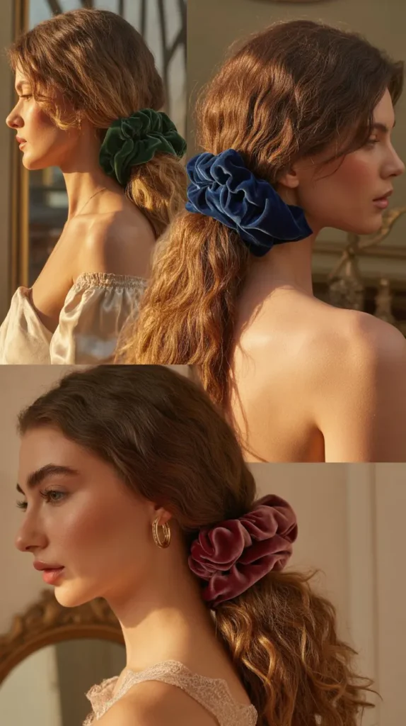 The Half-Up with Velvet Scrunchie
