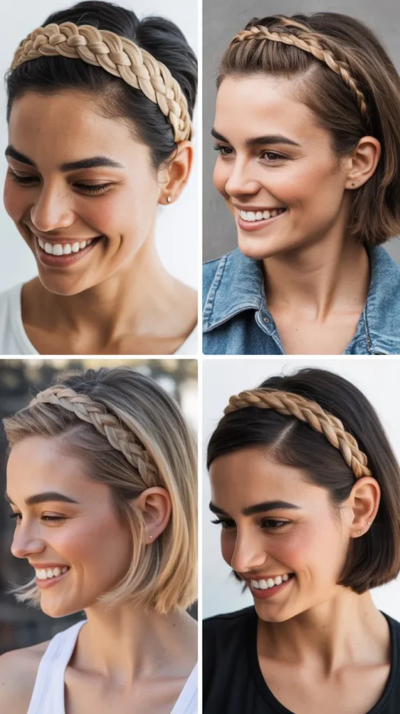 Braided Headband Style on Short Hair