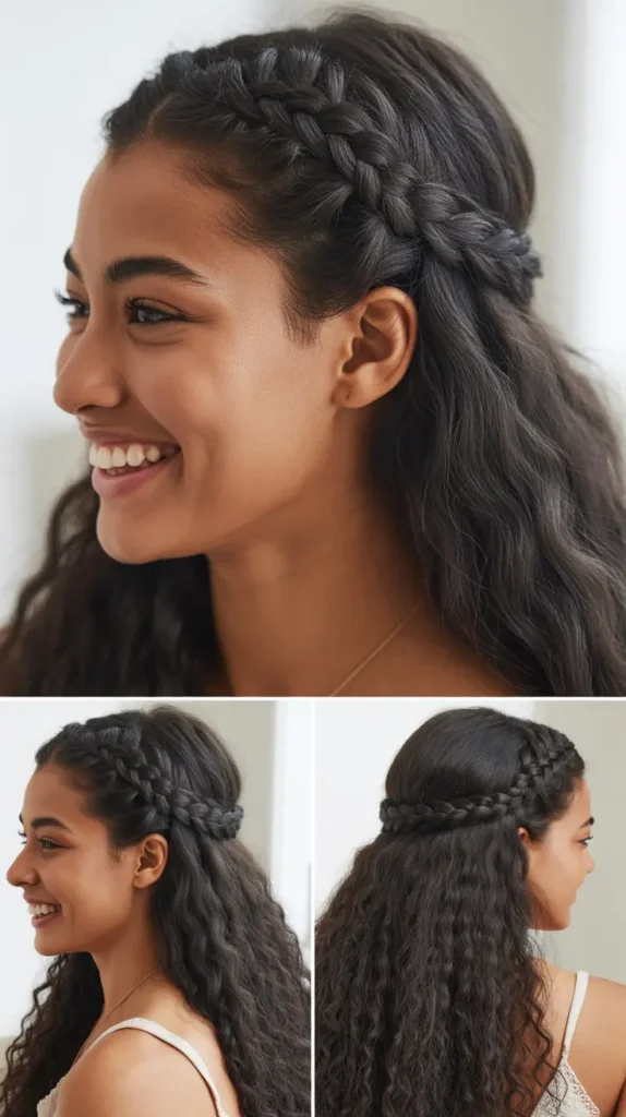 Lace Braid Half-Up Style