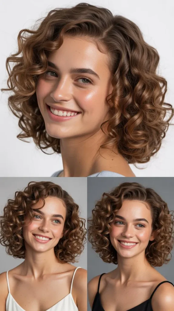 Glossy Shoulder-Length Curls