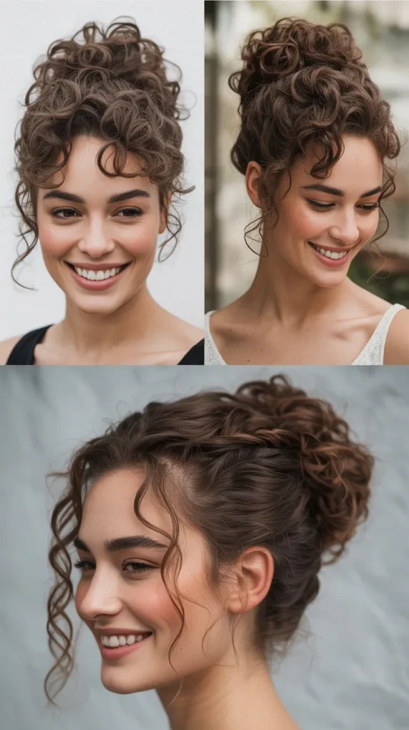 Romantic Curly Half-Up Bun