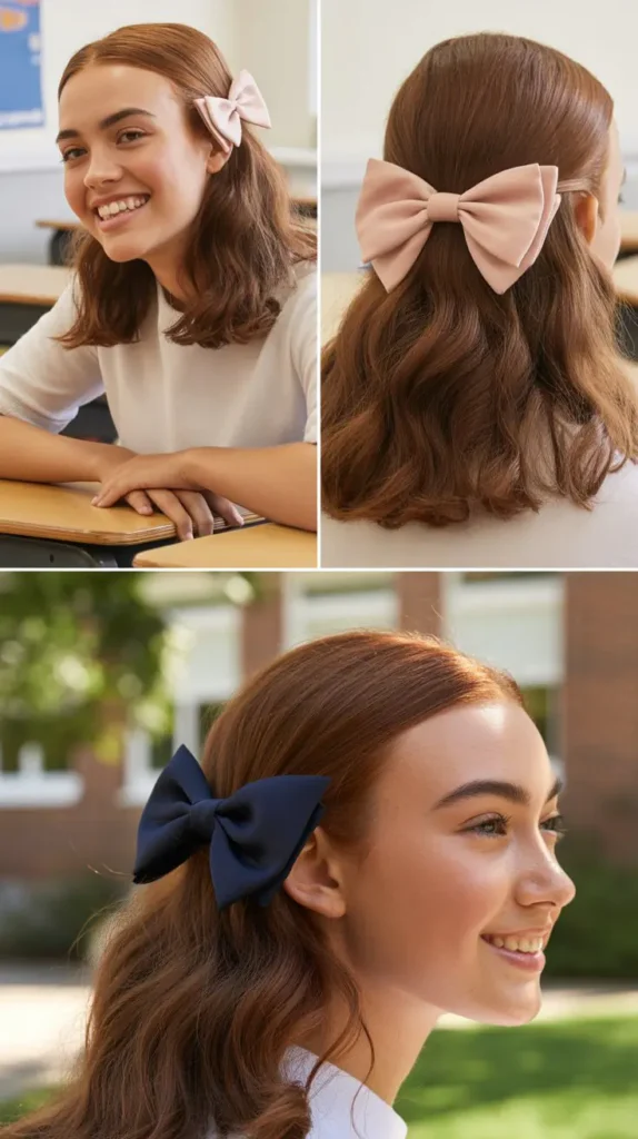 Half Up with Bow Clip