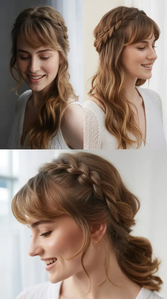 Soft Twisted Bangs with Flowing Hair
