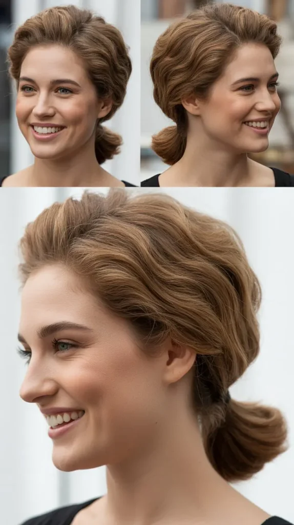  Low Ponytail with Volume at Crown