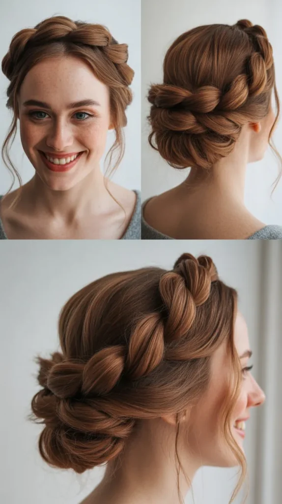 Romantic Crown Twist Updo