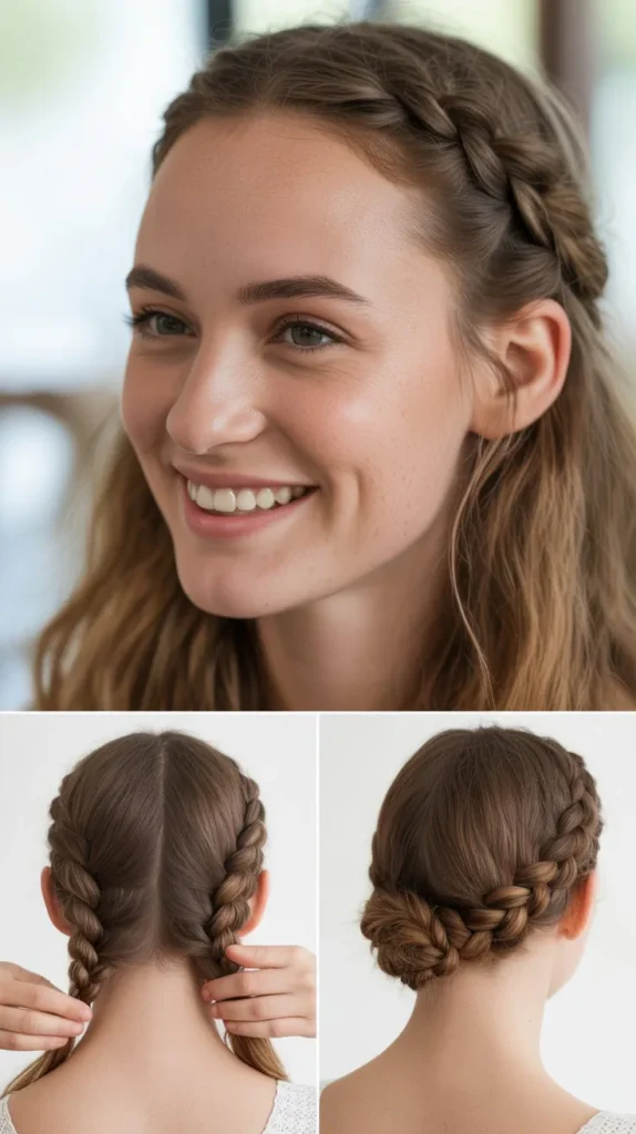 Double Dutch Braid into Bun