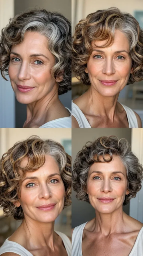 Curly Wedge with Highlights