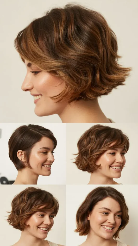 Tousled Stacked Bob Wedge