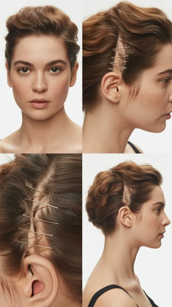 The Deep Side Part with Tuck and Pin