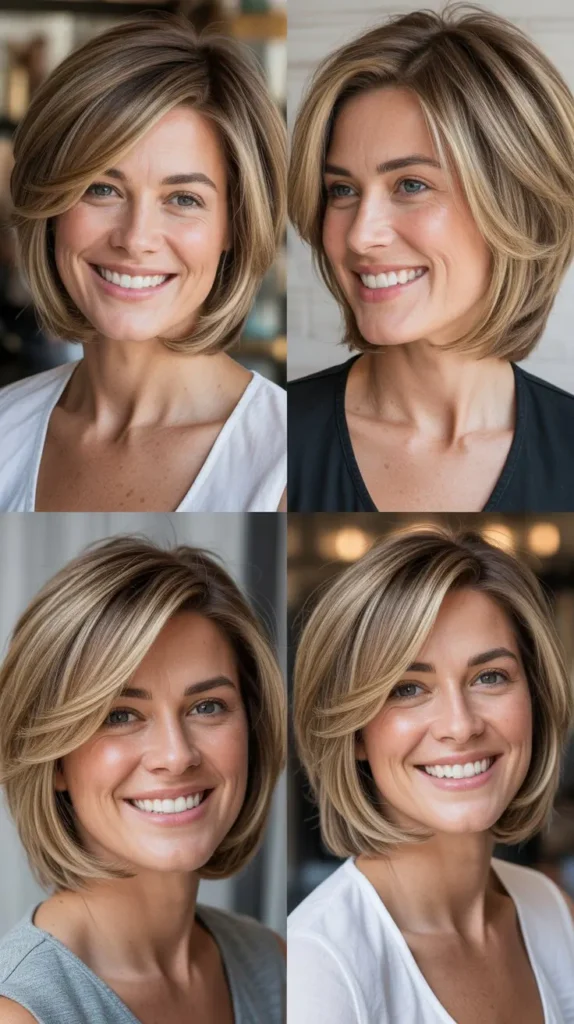 Layered Stacked Bob with Highlights