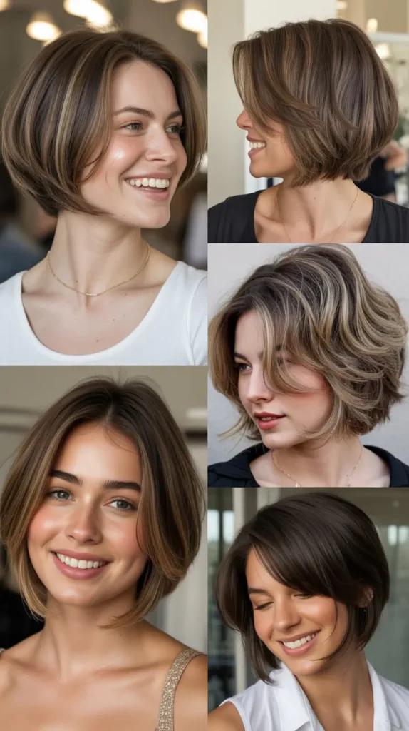  Layered Stacked Bob for Oval Faces