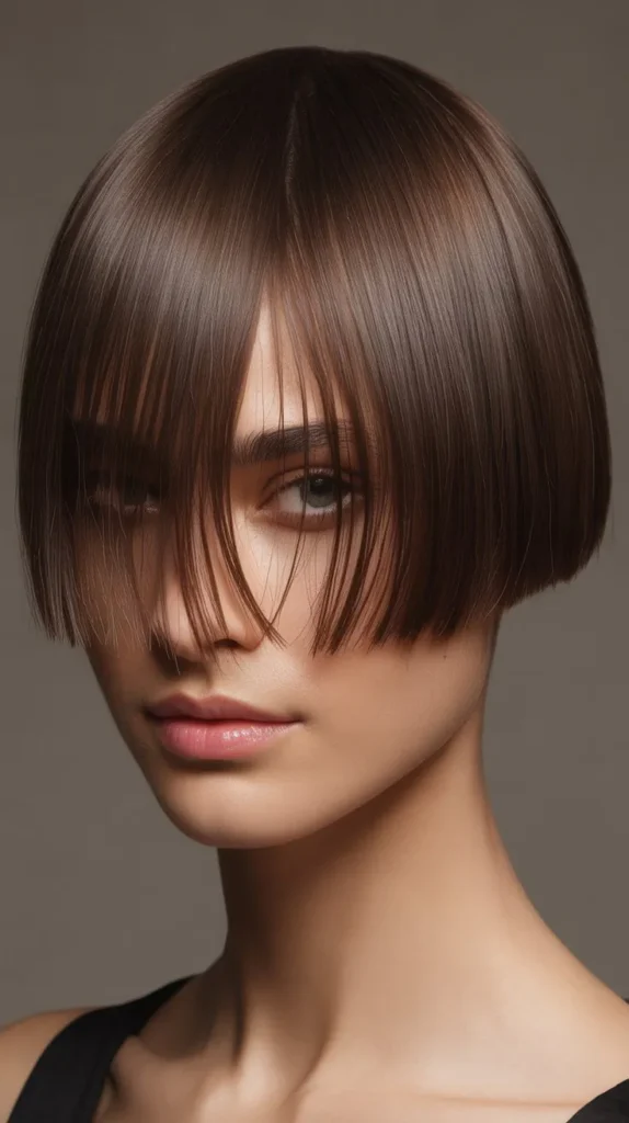 37. Blunt Cut With Wispy Fringe