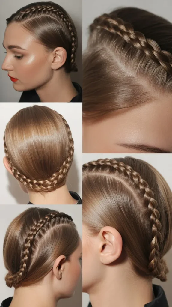  Side Part Snake Braid