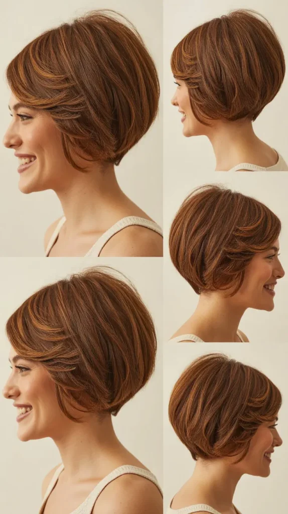 Asymmetrical Stacked Bob Wedge with Texture