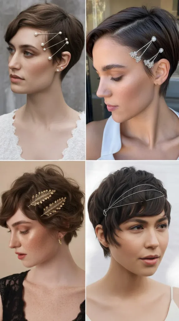 Elegant Pixie with Hair Accessories
