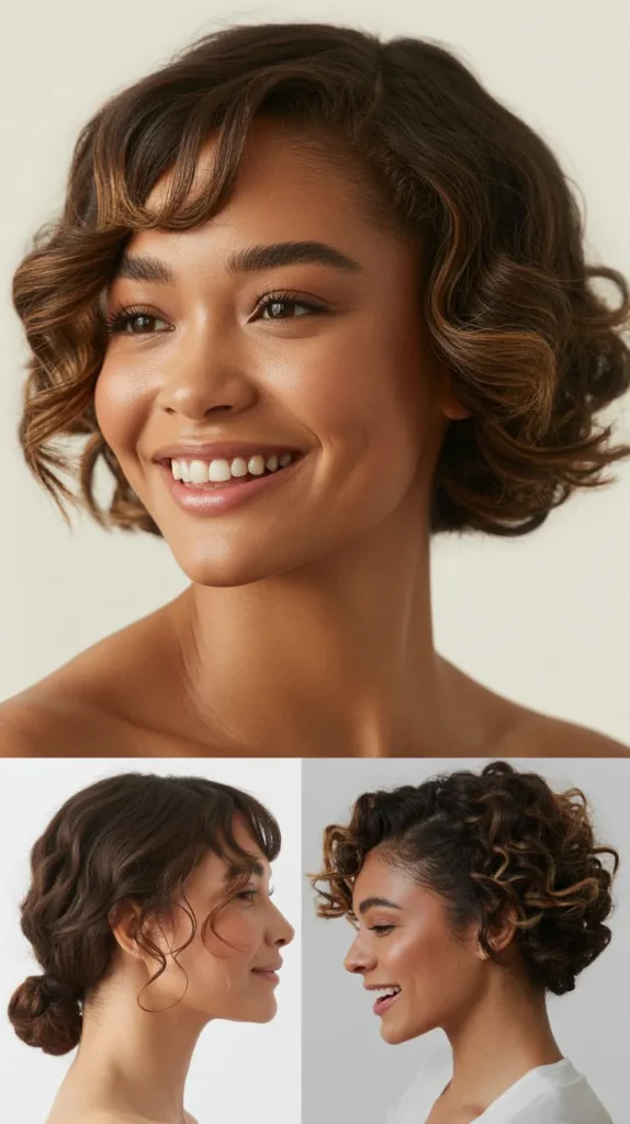 Curled Bob with Side Sweep