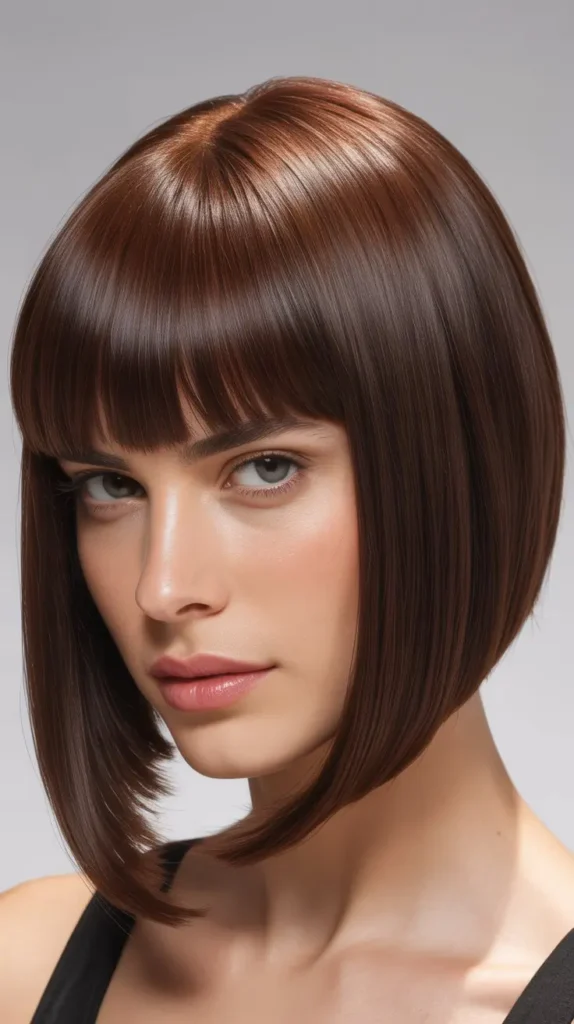  Sleek A-Line with Straight Bangs