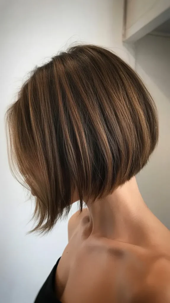 Layered Wedge Bob with Angled Ends