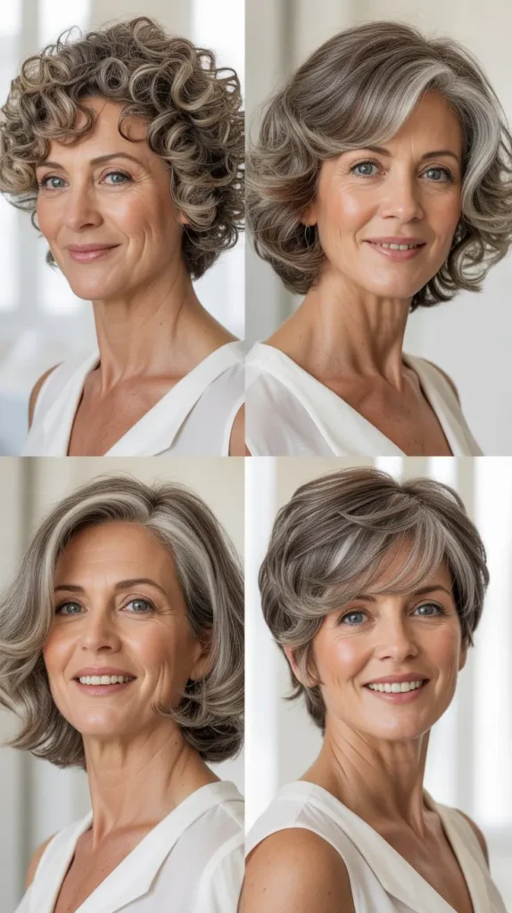 Curly Wedge with Layered Bob