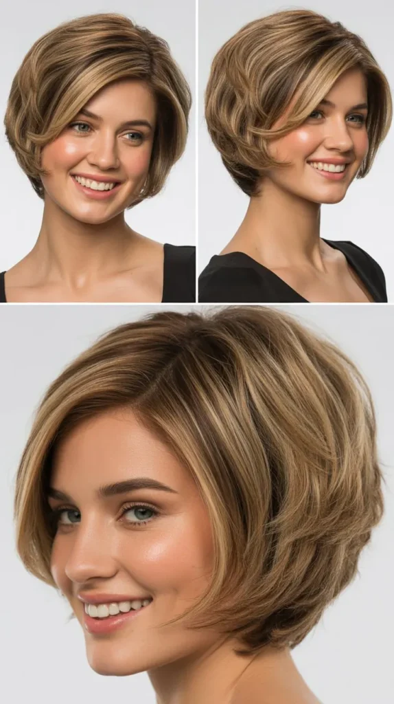 Stacked Bob Wedge with Underlayers