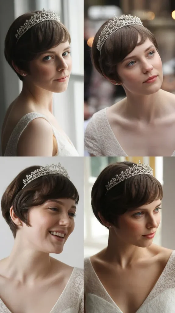 Short Hair with Tiara