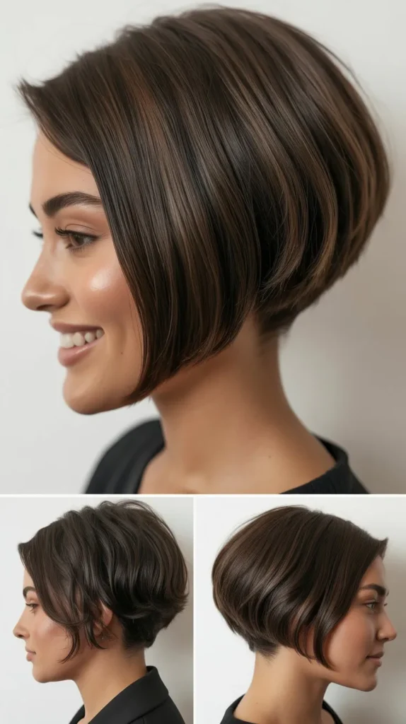 Sleek Stacked Bob Wedge