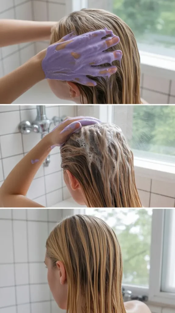 Apply Toner or Purple Shampoo to Dry Hair for Quick Refresh