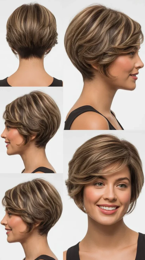 Short Layered Stacked Bob Wedge