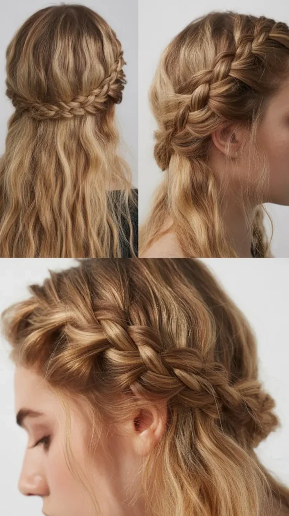 The Half-Up with Dutch Braid Detail