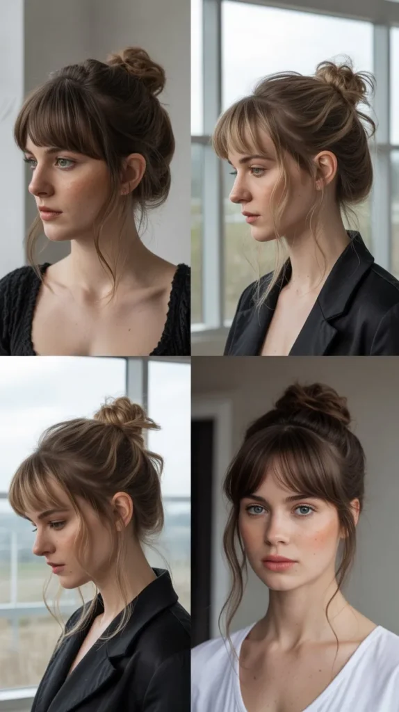 The Half-Up Curtain Bang Style