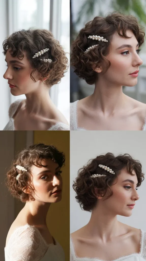 Curly Short Hair With Half-Up Twist
