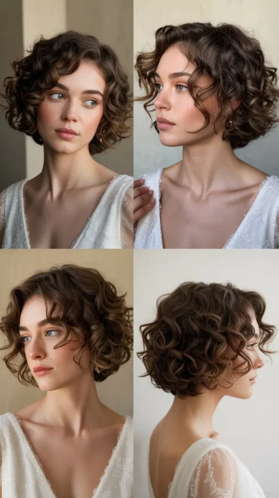 Textured Curly Bob With Side Part