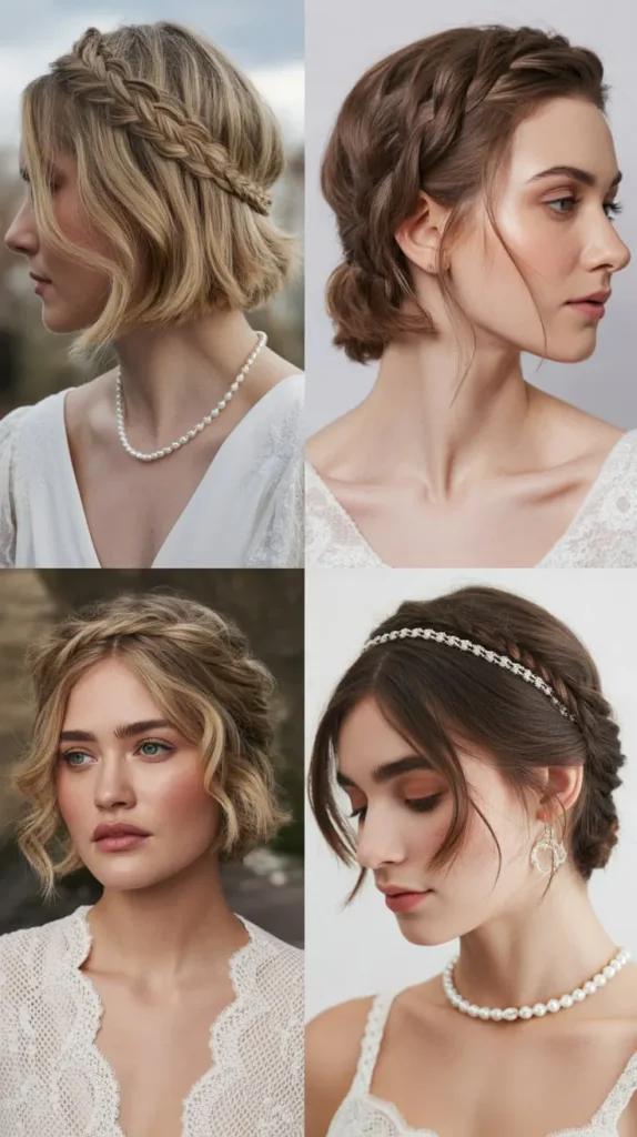 Braided Bob Wedding Hairstyle