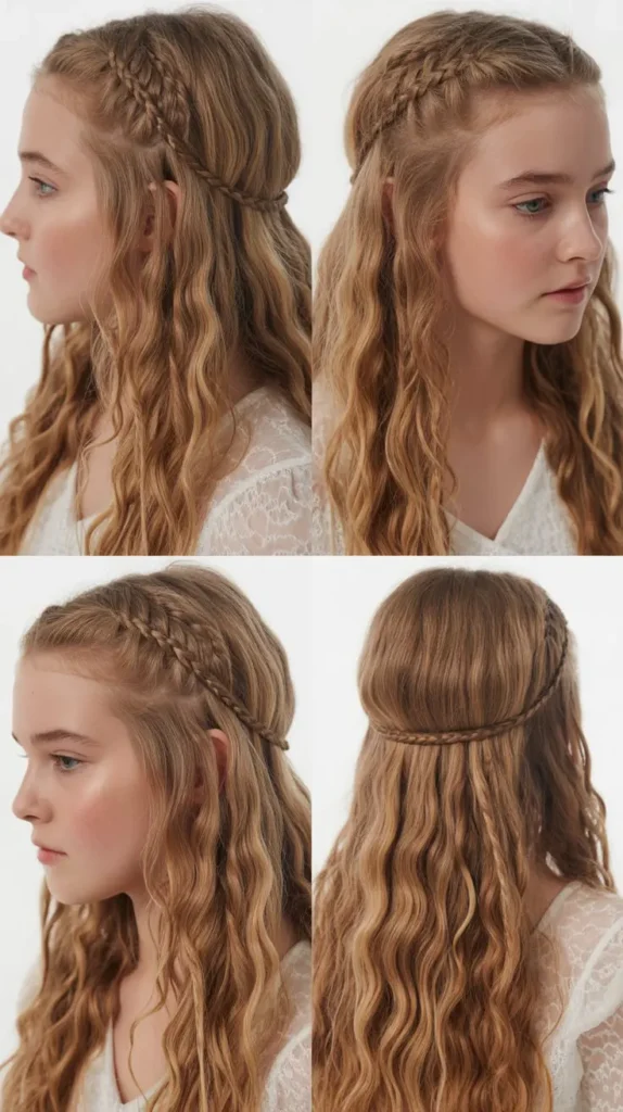 Loose Boho Waves with Tiny Braids
