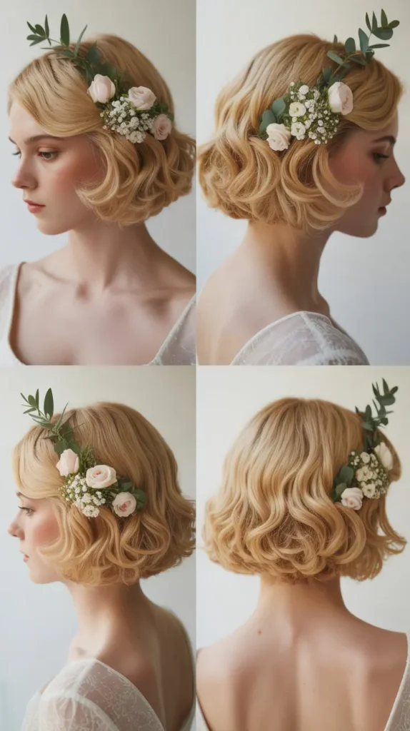 Soft Curled Blonde Bob